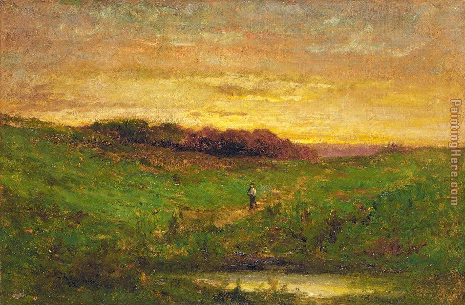 Sunset i painting - Edward Mitchell Bannister Sunset i art painting